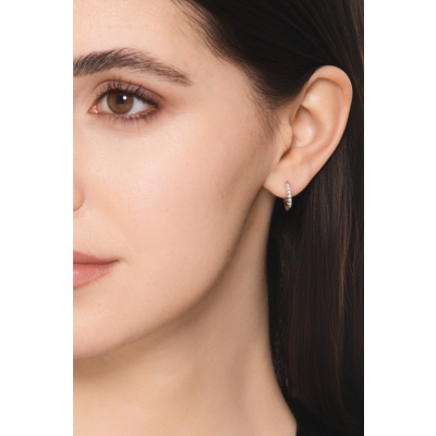 White gold 18k single diamond hoop earring