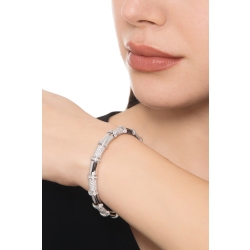 Elastic bracelet in 18k white gold with refined diamond details 2