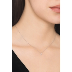 18k white gold solitaire necklace with 0.10 ct diamond  2