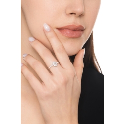 Ring with diamond oval cut 0.40 ct GIA in 18k white gold 2