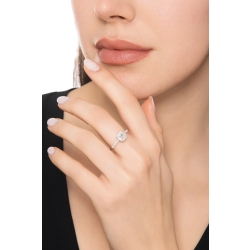 Necklace with diamond emerald cut 0.50ct GIA in white gold 18k 2