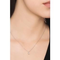 Necklace with diamond pear cut 0.30ct GIA in white gold 18k 2