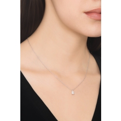 Necklace with diamond pear cut 0.50ct GIA in white gold 18k 2
