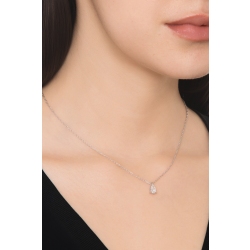 Necklace with diamond pear cut 0.70ct GIA in white gold 18k 2