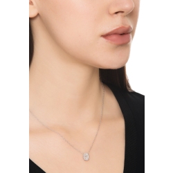 Necklace with diamond emerald cut 0.70ct GIA in white gold 18k 2