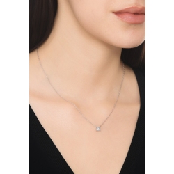 Necklace with diamond princess cut 0.70ct GIA in white gold 18k 2