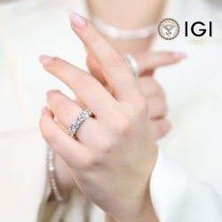 18k white gold eternity ring with IGI certified F VS diamonds