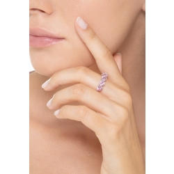 White gold 18k ring with pink sapphire heart cut  2