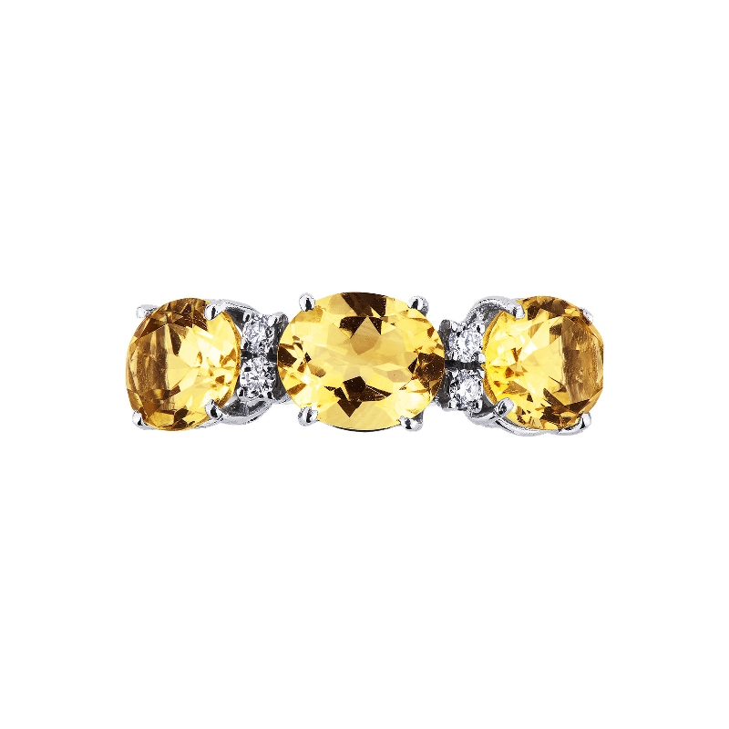 White gold 18k with diamonds and citrine  White gold 18k with diamonds and citrine