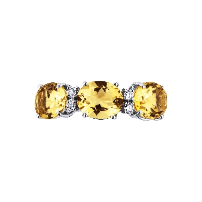 White gold 18k with diamonds and citrine 