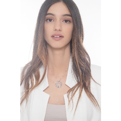 Necklace in white gold 750 with pendant in diamonds