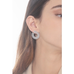 18k white gold hoops earrings with diamonds 2