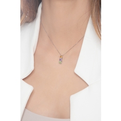 18k white gold multicolor trilogy necklace with citrine, amethyst, peridot and diamonds  2