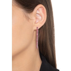 18k white gold drop tennis earrings with rubies 2