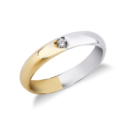 18k yellow and white gold anniversary ring 