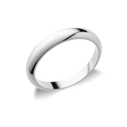 Wedding band ring in 18k white gold