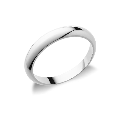 Wedding band ring in 18k white gold