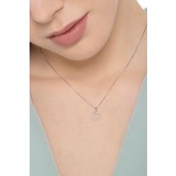 White gold necklace with D letter in diamonds 2