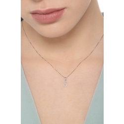 Necklace with A letter in white gold and diamonds 2