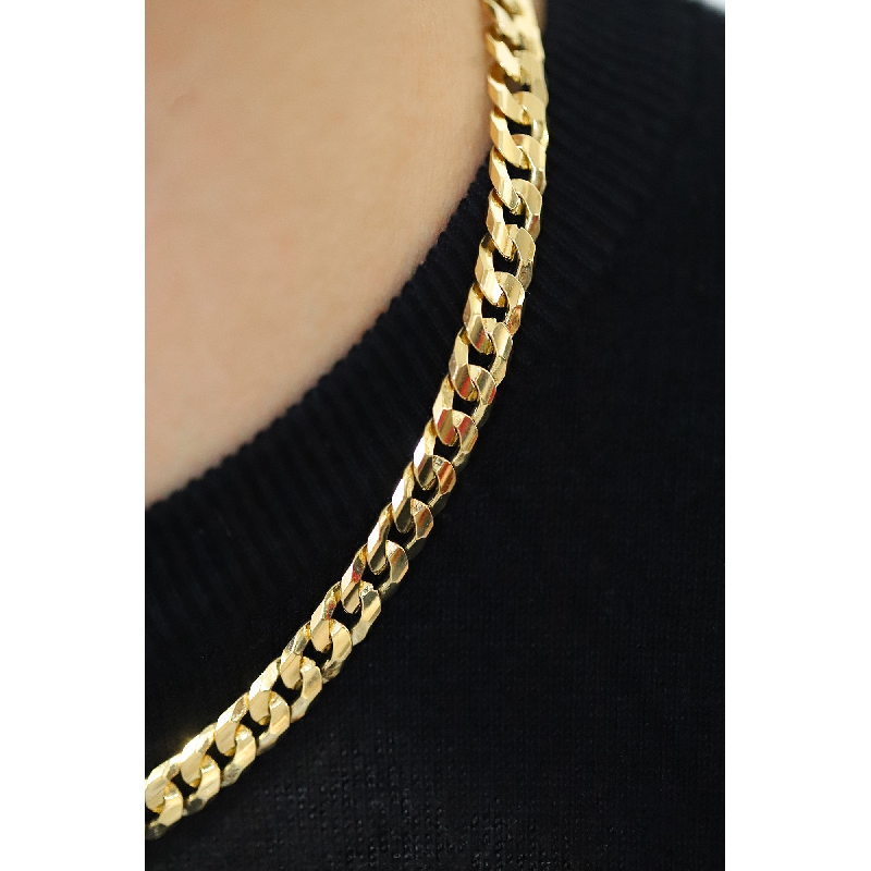18k yellow gold cuban chain, 50 cm