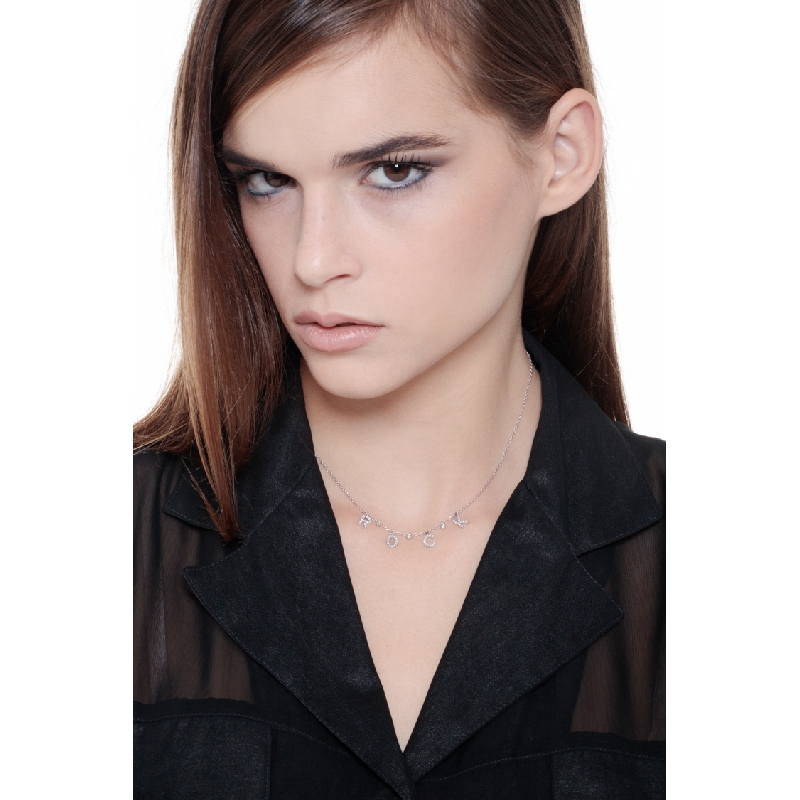 Necklace with letters ROCK in white gold and diamonds Necklace with letters ROCK in white gold and diamonds