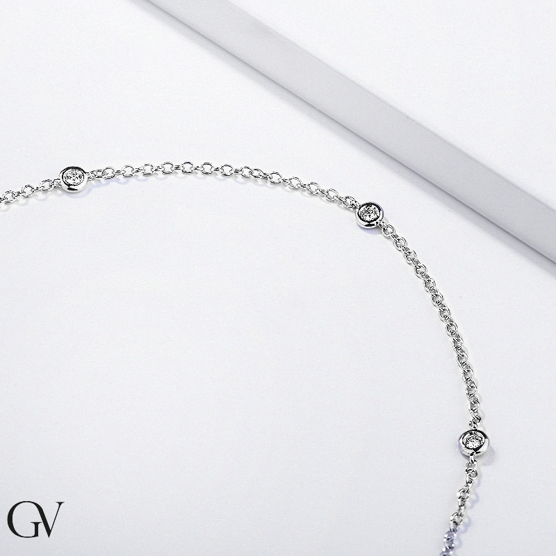 White gold 18k necklace with diamonds
