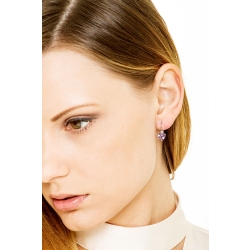 White gold 18k drop earrings with amethysts and diamonds  2
