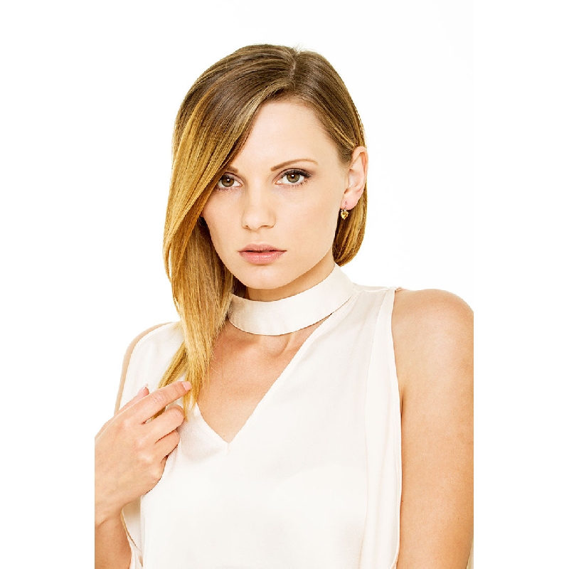 White gold 18k drop earrings with citrine and diamonds  White gold 18k drop earrings with citrine and diamonds