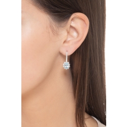 White gold 18k earrings with aquamarine oval cut and diamonds   2