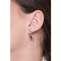 White gold 18k earrings with rubies and diamonds  2