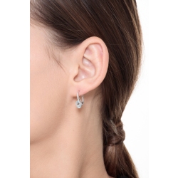 White gold 18k drop earrings with aquamarine and diamonds  2