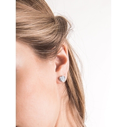 Heart earrings with diamond pavè in 18k white gold 2