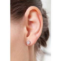 18k white gold diamonds pavé studs 0,22 ct  2