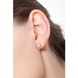 18k white gold diamonds pavé stud earrings illusion 2