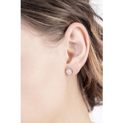 Diamonds illusion stud earrings in white gold 18k 2