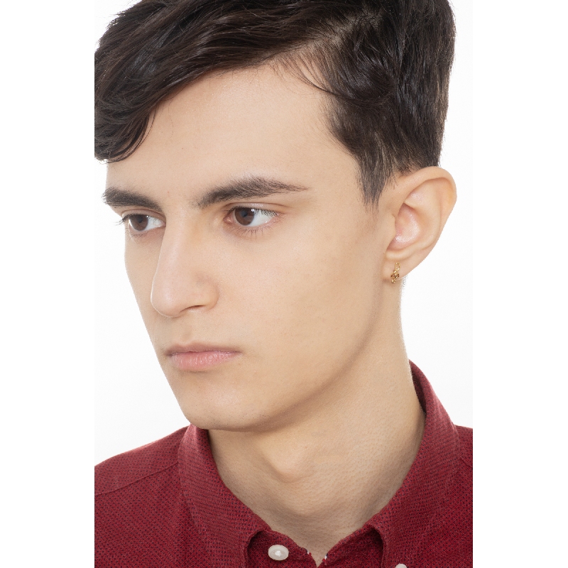 18k yellow gold musical note single earring