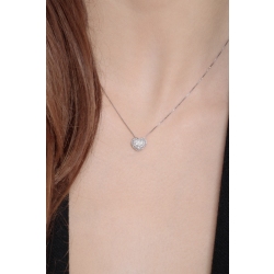 18k white gold small heart pendant with diamonds  2