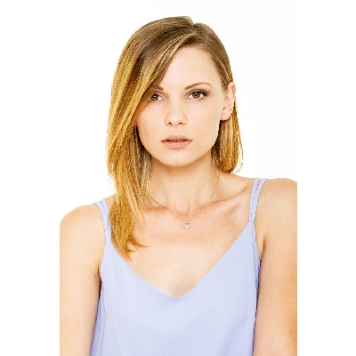 Heart silhouette pendant with diamonds