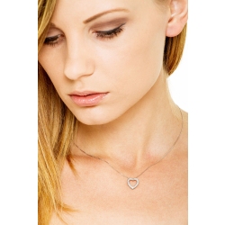 Heart silhouette pendant with diamonds 2