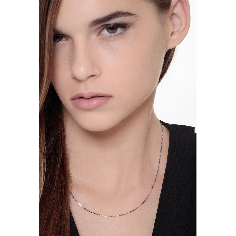 18k white gold venetian necklace, 45 cm