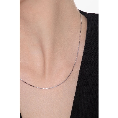 18k white gold venetian necklace, 45 cm