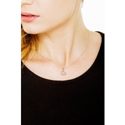 White gold 18k heart pendant with one diamond  2