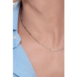 18k white and yellow gold Figaro chain 2