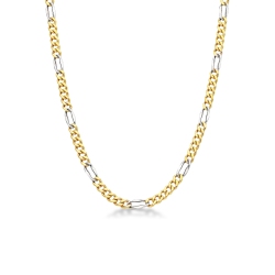 18k white and yellow gold Figaro chain