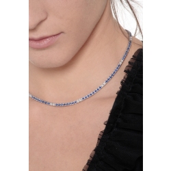 750 white gold tennis with blue sapphires and diamonds 2