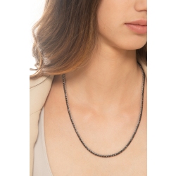 18k white gold tennis necklace with black diamonds 2