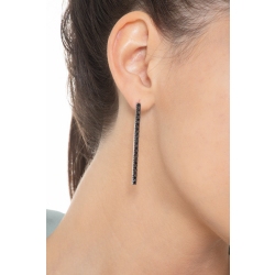 18k white gold burnished drop tennis bracelet with black round cut diamonds 2