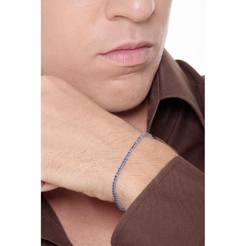 750 white gold tennis bracelet with blue sapphires 750 white gold tennis bracelet with blue sapphires