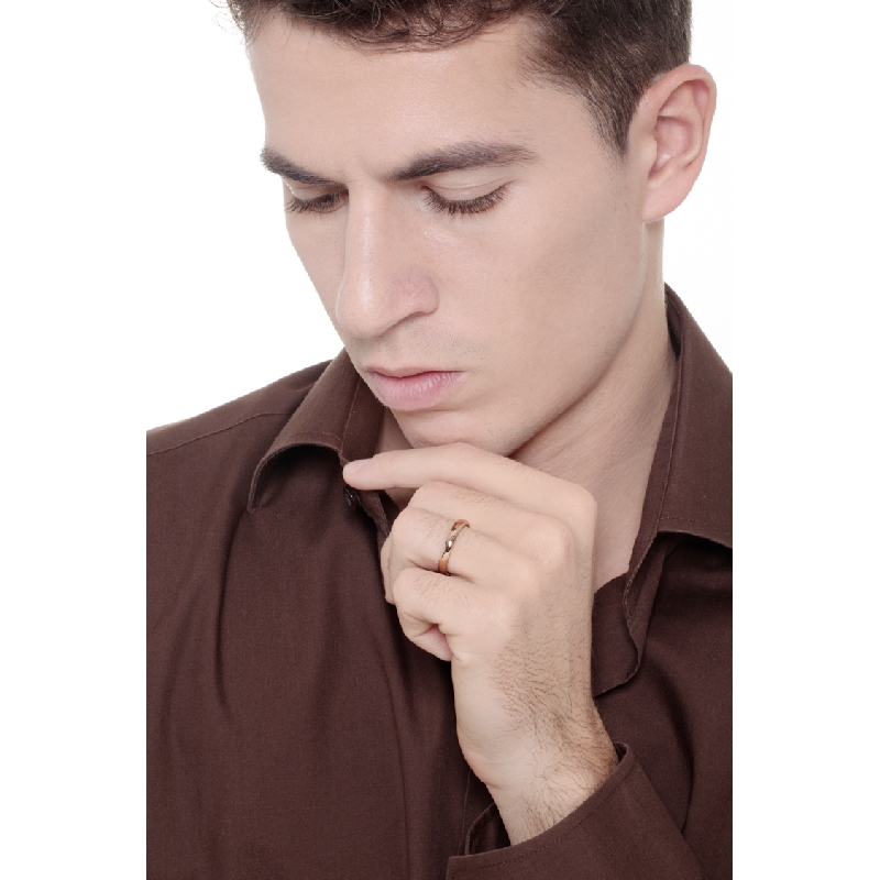 Comfortable wedding ring in 18k rose gold