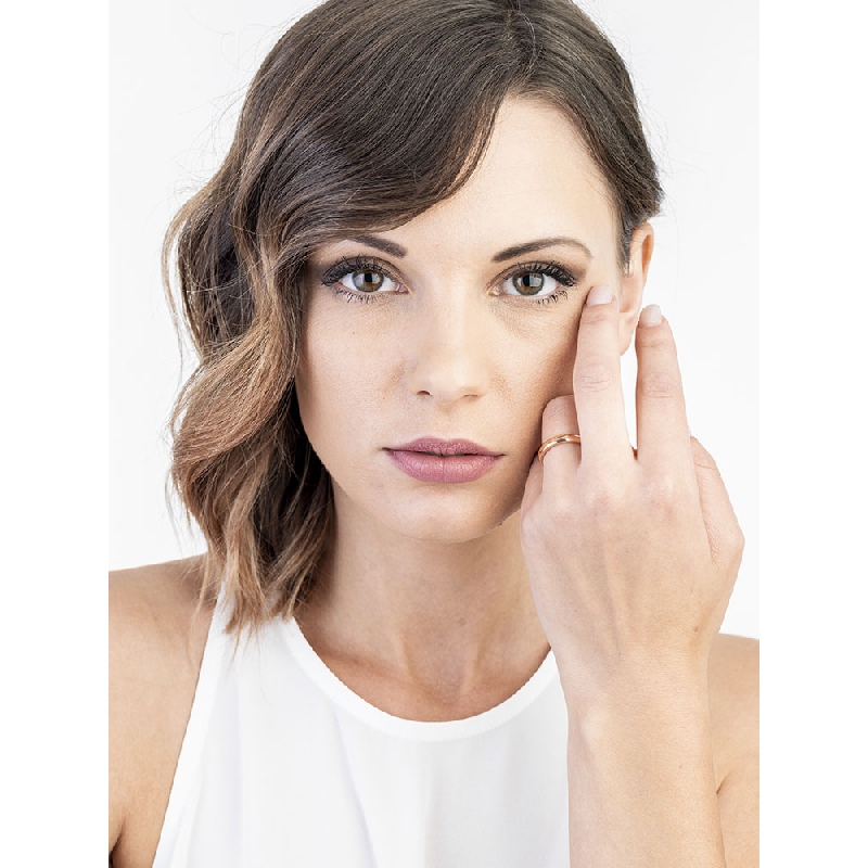 Comfortable wedding ring in 18k rose gold